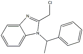 2-(chloromethyl)-1-(1-phenylethyl)-1H-1,3-benzodiazole 结构式