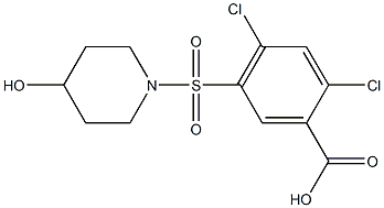 2,4-dichloro-5-[(4-hydroxypiperidine-1-)sulfonyl]benzoic acid 结构式