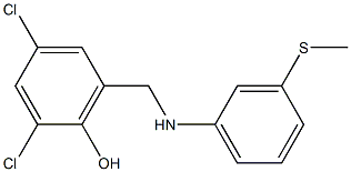 2,4-dichloro-6-({[3-(methylsulfanyl)phenyl]amino}methyl)phenol 结构式