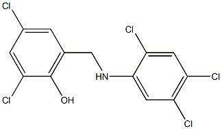 2,4-dichloro-6-{[(2,4,5-trichlorophenyl)amino]methyl}phenol 结构式