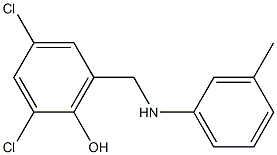 2,4-dichloro-6-{[(3-methylphenyl)amino]methyl}phenol 结构式