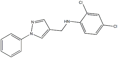 2,4-dichloro-N-[(1-phenyl-1H-pyrazol-4-yl)methyl]aniline 结构式