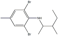 2,6-dibromo-4-methyl-N-(3-methylpentan-2-yl)aniline 结构式