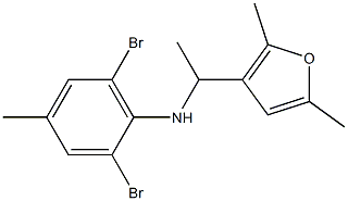 2,6-dibromo-N-[1-(2,5-dimethylfuran-3-yl)ethyl]-4-methylaniline 结构式