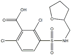 2,6-dichloro-3-[(oxolan-2-ylmethyl)sulfamoyl]benzoic acid 结构式