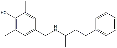 2,6-dimethyl-4-{[(4-phenylbutan-2-yl)amino]methyl}phenol 结构式