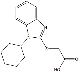 2-[(1-cyclohexyl-1H-1,3-benzodiazol-2-yl)sulfanyl]acetic acid 结构式