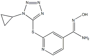 2-[(1-cyclopropyl-1H-1,2,3,4-tetrazol-5-yl)sulfanyl]-N'-hydroxypyridine-4-carboximidamide 结构式