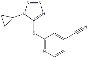 2-[(1-cyclopropyl-1H-1,2,3,4-tetrazol-5-yl)sulfanyl]pyridine-4-carbonitrile 结构式