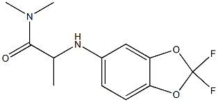 2-[(2,2-difluoro-2H-1,3-benzodioxol-5-yl)amino]-N,N-dimethylpropanamide 结构式