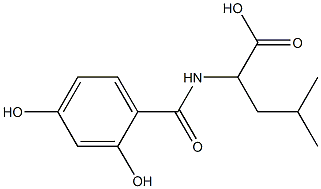 2-[(2,4-dihydroxybenzoyl)amino]-4-methylpentanoic acid 结构式