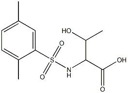 2-[(2,5-dimethylbenzene)sulfonamido]-3-hydroxybutanoic acid 结构式