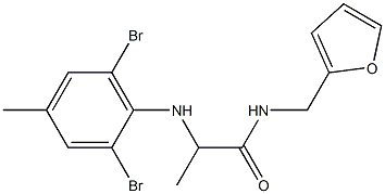 2-[(2,6-dibromo-4-methylphenyl)amino]-N-(furan-2-ylmethyl)propanamide 结构式