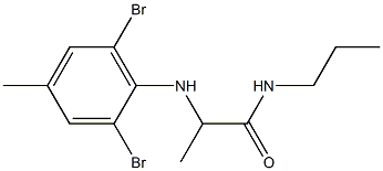 2-[(2,6-dibromo-4-methylphenyl)amino]-N-propylpropanamide 结构式