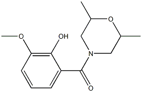 2-[(2,6-dimethylmorpholin-4-yl)carbonyl]-6-methoxyphenol 结构式