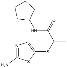 2-[(2-amino-1,3-thiazol-5-yl)sulfanyl]-N-cyclopentylpropanamide 结构式