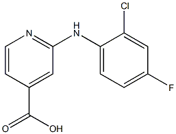 2-[(2-chloro-4-fluorophenyl)amino]pyridine-4-carboxylic acid 结构式