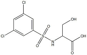 2-[(3,5-dichlorobenzene)sulfonamido]-3-hydroxypropanoic acid 结构式