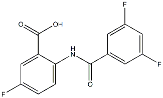 2-[(3,5-difluorobenzene)amido]-5-fluorobenzoic acid 结构式