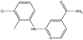 2-[(3-chloro-2-methylphenyl)amino]pyridine-4-carbothioamide 结构式