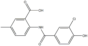 2-[(3-chloro-4-hydroxybenzene)amido]-5-methylbenzoic acid 结构式
