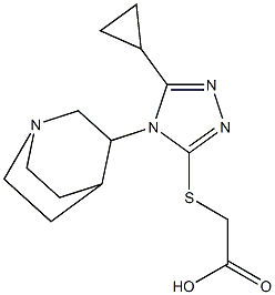 2-[(4-{1-azabicyclo[2.2.2]octan-3-yl}-5-cyclopropyl-4H-1,2,4-triazol-3-yl)sulfanyl]acetic acid 结构式