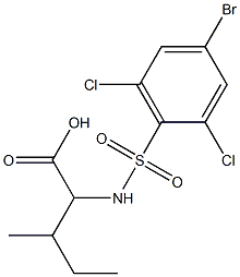 2-[(4-bromo-2,6-dichlorobenzene)sulfonamido]-3-methylpentanoic acid 结构式