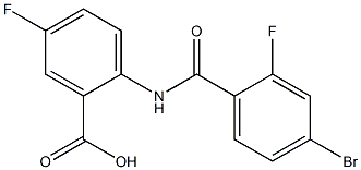 2-[(4-bromo-2-fluorobenzene)amido]-5-fluorobenzoic acid 结构式