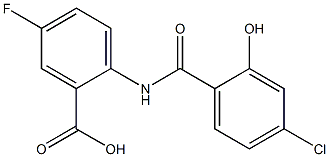 2-[(4-chloro-2-hydroxybenzene)amido]-5-fluorobenzoic acid 结构式