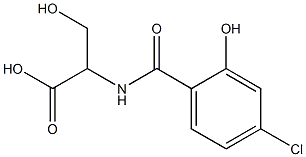 2-[(4-chloro-2-hydroxybenzoyl)amino]-3-hydroxypropanoic acid 结构式