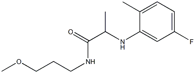 2-[(5-fluoro-2-methylphenyl)amino]-N-(3-methoxypropyl)propanamide 结构式