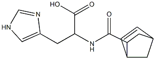 2-[(bicyclo[2.2.1]hept-5-en-2-ylcarbonyl)amino]-3-(1H-imidazol-4-yl)propanoic acid 结构式