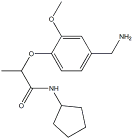 2-[4-(aminomethyl)-2-methoxyphenoxy]-N-cyclopentylpropanamide 结构式