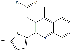 2-[4-methyl-2-(5-methylthiophen-2-yl)quinolin-3-yl]acetic acid 结构式