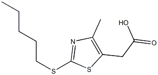 2-[4-methyl-2-(pentylsulfanyl)-1,3-thiazol-5-yl]acetic acid 结构式