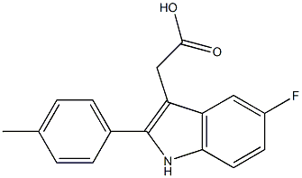 2-[5-fluoro-2-(4-methylphenyl)-1H-indol-3-yl]acetic acid 结构式