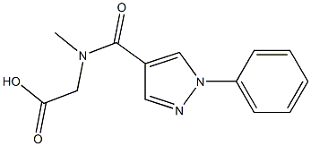 2-[N-methyl(1-phenyl-1H-pyrazol-4-yl)formamido]acetic acid 结构式