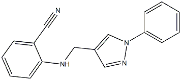 2-{[(1-phenyl-1H-pyrazol-4-yl)methyl]amino}benzonitrile 结构式