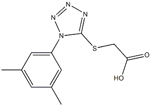 2-{[1-(3,5-dimethylphenyl)-1H-1,2,3,4-tetrazol-5-yl]sulfanyl}acetic acid 结构式
