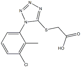 2-{[1-(3-chloro-2-methylphenyl)-1H-1,2,3,4-tetrazol-5-yl]sulfanyl}acetic acid 结构式