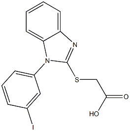 2-{[1-(3-iodophenyl)-1H-1,3-benzodiazol-2-yl]sulfanyl}acetic acid 结构式