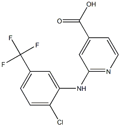 2-{[2-chloro-5-(trifluoromethyl)phenyl]amino}pyridine-4-carboxylic acid 结构式