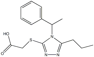 2-{[4-(1-phenylethyl)-5-propyl-4H-1,2,4-triazol-3-yl]sulfanyl}acetic acid 结构式