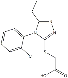 2-{[4-(2-chlorophenyl)-5-ethyl-4H-1,2,4-triazol-3-yl]sulfanyl}acetic acid 结构式