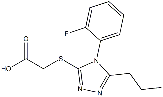 2-{[4-(2-fluorophenyl)-5-propyl-4H-1,2,4-triazol-3-yl]sulfanyl}acetic acid 结构式