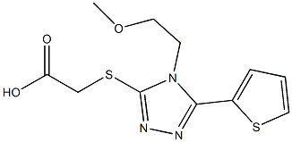 2-{[4-(2-methoxyethyl)-5-(thiophen-2-yl)-4H-1,2,4-triazol-3-yl]sulfanyl}acetic acid 结构式