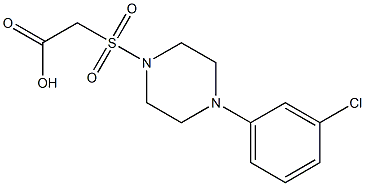 2-{[4-(3-chlorophenyl)piperazine-1-]sulfonyl}acetic acid 结构式