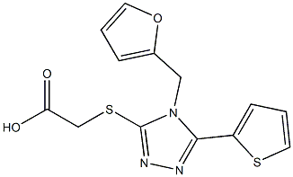 2-{[4-(furan-2-ylmethyl)-5-(thiophen-2-yl)-4H-1,2,4-triazol-3-yl]sulfanyl}acetic acid 结构式