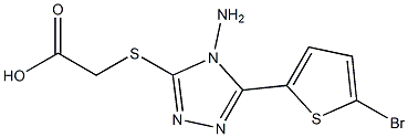 2-{[4-amino-5-(5-bromothiophen-2-yl)-4H-1,2,4-triazol-3-yl]sulfanyl}acetic acid 结构式