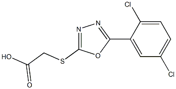 2-{[5-(2,5-dichlorophenyl)-1,3,4-oxadiazol-2-yl]sulfanyl}acetic acid 结构式